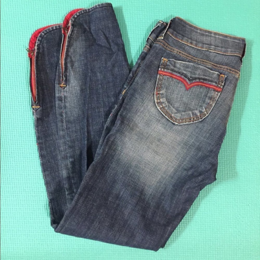 Buffalo David Bitton Ankle Skinny Bottom Zip Jeans Size 27